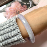 55.5mm A-Grade Natural Lavender Jadeite Traditional Round Bangle No.152829