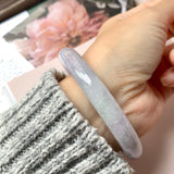 55.5mm A-Grade Natural Lavender Jadeite Traditional Round Bangle No.152829