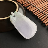 A-Grade Type A Natural Jadeite Jade Lavender Green Dragon Pendant No.170070