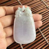 A-Grade Type A Natural Jadeite Jade Lavender Green Dragon Pendant No.170070