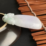 A-Grade Type A Natural Jadeite Jade Lavender Green Dragon Pendant No.170070