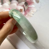 57.9mm A-Grade Natural Floral Jadeite Modern Round Bangle No.330033