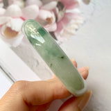 57.9mm A-Grade Natural Floral Jadeite Modern Round Bangle No.330033