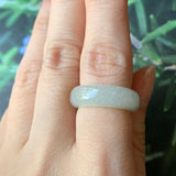 SOLD OUT: 16mm A-Grade Natural Faint Green Jadeite Ring Band No.220574