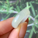 SOLD OUT: 16mm A-Grade Natural Faint Green Jadeite Ring Band No.220574
