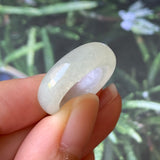 SOLD OUT: 16mm A-Grade Natural Faint Green Jadeite Ring Band No.220574