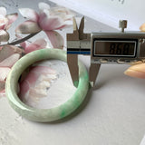 54.1mm A-Grade Natural Moss On Snow Jadeite Modern Round Bangle No.151789