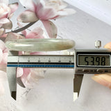 53.9mm A-Grade Natural Faint Lavender Green Jadeite Traditional Round Bangle No.330029