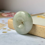 A-Grade Natural Yellowish Green Jadeite Donut Pendant No.220578