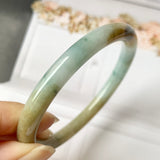 54mm A-Grade Natural Floral Yellow Jadeite Traditional Round Bangle No.151696