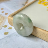 A-Grade Natural Yellowish Green Jadeite Donut Pendant No.220578