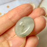 A-Grade Natural Yellowish Green Jadeite Donut Pendant No.220578