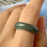 18.1mm A-Grade Natural Greenish Blue Jadeite Ring Band No.162126
