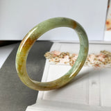 53.8mm A-Grade Natural  Earthy Tone Jadeite Modern Round Bangle No.330015