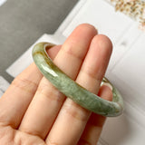 53.8mm A-Grade Natural  Earthy Tone Jadeite Modern Round Bangle No.330015