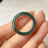 SOLD OUT: 18.1mm A-Grade Natural Greenish Blue Jadeite Ring Band No.162127