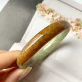SOLD OUT: 58.2mm A-Grade Natural  Earthy Tone Jadeite Modern Round Bangle No.151115