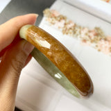SOLD OUT: 58.2mm A-Grade Natural  Earthy Tone Jadeite Modern Round Bangle No.151115