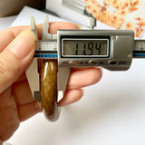58.2mm A-Grade Natural  Earthy Tone Jadeite Modern Round Bangle No.151115