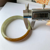 SOLD OUT: 58.2mm A-Grade Natural  Earthy Tone Jadeite Modern Round Bangle No.151115