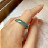 18.1mm A-Grade Natural Greenish Blue Jadeite Ring Band No.162128