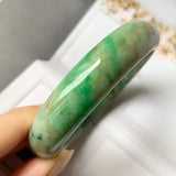 SOLD OUT: 58.7mm A-Grade Natural Multi-Colour Jadeite Modern Round Bangle No.330021