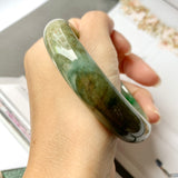 58.7mm A-Grade Natural Multi-Colour Jadeite Modern Round Bangle No.330021