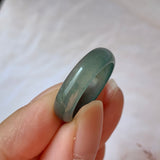 18mm A-Grade Natural Greenish Blue Jadeite Ring Band No.162129