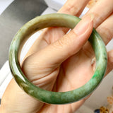 58.7mm A-Grade Natural Multi-Colour Jadeite Modern Round Bangle No.330021