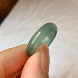 18mm A-Grade Natural Greenish Blue Jadeite Ring Band No.162129