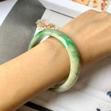 58.7mm A-Grade Natural Multi-Colour Jadeite Modern Round Bangle No.330021