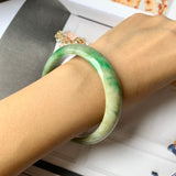 SOLD OUT: 58.7mm A-Grade Natural Multi-Colour Jadeite Modern Round Bangle No.330021