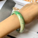 SOLD OUT: 58.7mm A-Grade Natural Multi-Colour Jadeite Modern Round Bangle No.330021