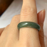 18mm A-Grade Natural Greenish Blue Jadeite Ring Band No.162129