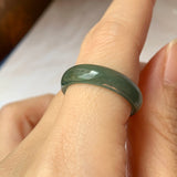 18mm A-Grade Natural Greenish Blue Jadeite Ring Band No.162129