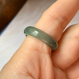 18mm A-Grade Natural Greenish Blue Jadeite Ring Band No.162129