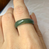 18mm A-Grade Natural Greenish Blue Jadeite Ring Band No.162129