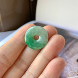A-Grade Natural Imperial Green Jadeite Donut Pendant No.171922