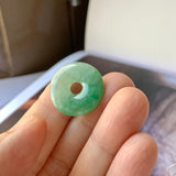 A-Grade Natural Imperial Green Jadeite Donut Pendant No.171922