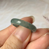19mm A-Grade Natural Greenish Blue Jadeite Ring Band No.162130