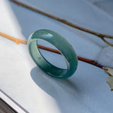 19.2mm A-Grade Natural Greenish Blue Jadeite Ring Band No.162131