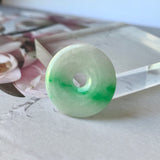 A-Grade Natural Moss On Snow Jadeite Donut Pendant No.171920