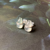 Highly Icy A-Grade Natural Jadeite Calabash Stud Earring No.180027