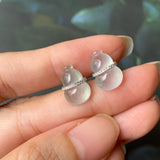 Highly Icy A-Grade Natural Jadeite Calabash Stud Earring No.180027