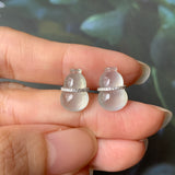 Highly Icy A-Grade Natural Jadeite Calabash Stud Earring No.180027