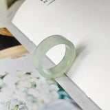 18.6mm A-Grade Natural Green Jadeite Ring Band No.220551