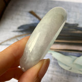 54.1mm A-Grade Natural Light Green Jadeite Modern Round Bangle No.151893