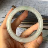 54.1mm A-Grade Natural Light Green Jadeite Modern Round Bangle No.151893