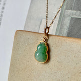 SOLD OUT: A-Grade Natural Green Jadeite Calabash Charms No.170699