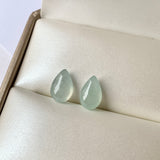 SOLD OUT: 7.25cts Icy A-Grade Natural Bluish Green Jadeite Droplet Pair No.180595